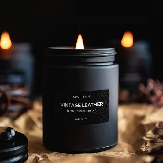 Vintage Leather Candle